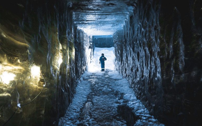 Exploring a man-made ice cave in Iceland